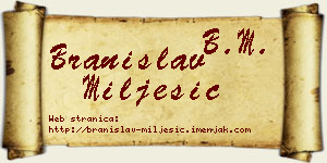 Branislav Milješić vizit kartica